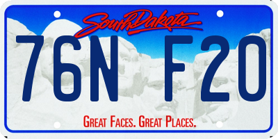 SD license plate 76NF20