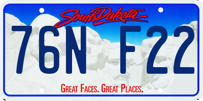 SD license plate 76NF22