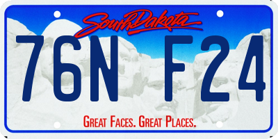 SD license plate 76NF24