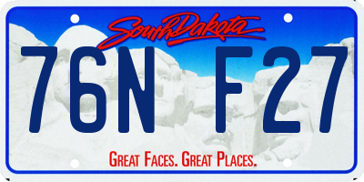 SD license plate 76NF27