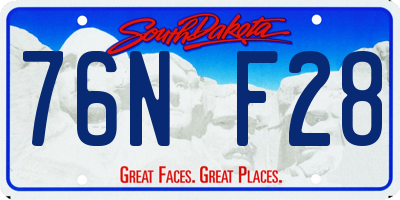 SD license plate 76NF28