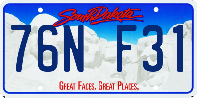 SD license plate 76NF31