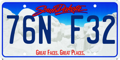 SD license plate 76NF32