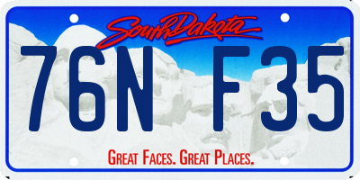 SD license plate 76NF35