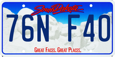 SD license plate 76NF40