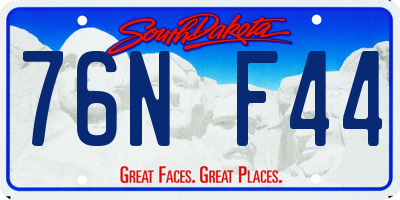 SD license plate 76NF44
