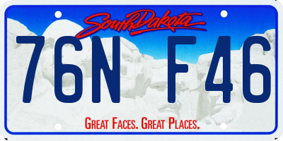 SD license plate 76NF46