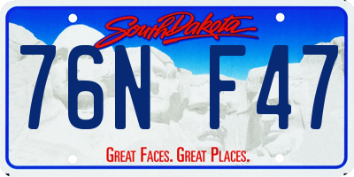 SD license plate 76NF47