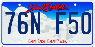 SD license plate 76NF50