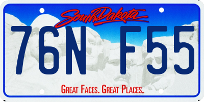SD license plate 76NF55