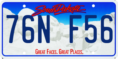 SD license plate 76NF56