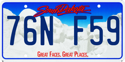 SD license plate 76NF59