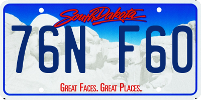 SD license plate 76NF60