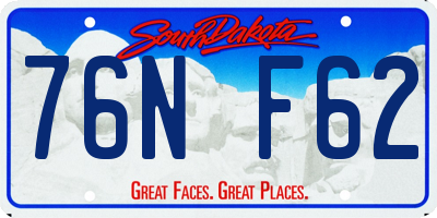 SD license plate 76NF62
