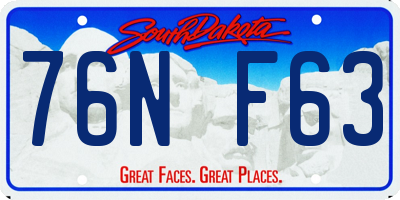 SD license plate 76NF63
