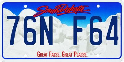 SD license plate 76NF64