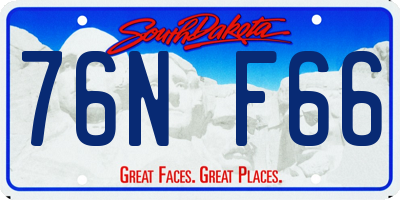 SD license plate 76NF66