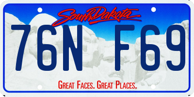 SD license plate 76NF69