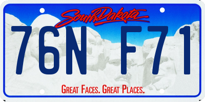 SD license plate 76NF71