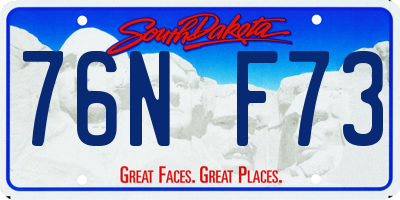 SD license plate 76NF73