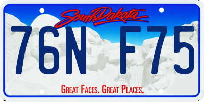 SD license plate 76NF75