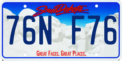 SD license plate 76NF76