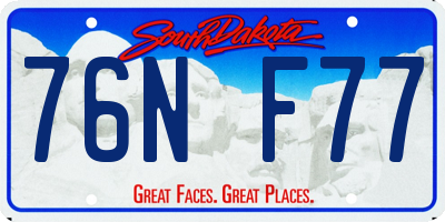 SD license plate 76NF77