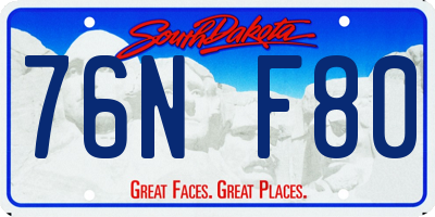 SD license plate 76NF80