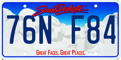 SD license plate 76NF84