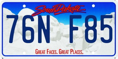 SD license plate 76NF85