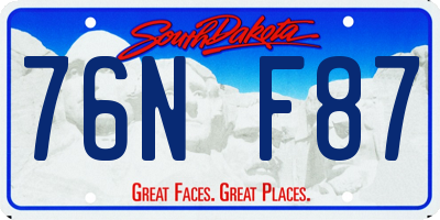 SD license plate 76NF87