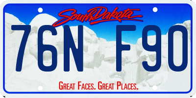SD license plate 76NF90