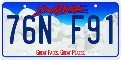 SD license plate 76NF91