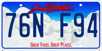 SD license plate 76NF94