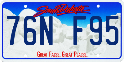 SD license plate 76NF95