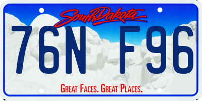 SD license plate 76NF96