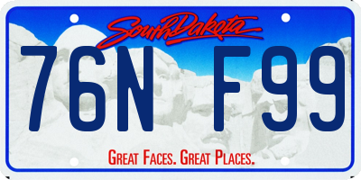 SD license plate 76NF99