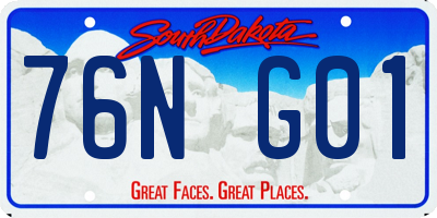 SD license plate 76NG01