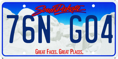 SD license plate 76NG04