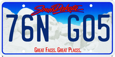 SD license plate 76NG05