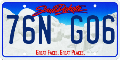 SD license plate 76NG06