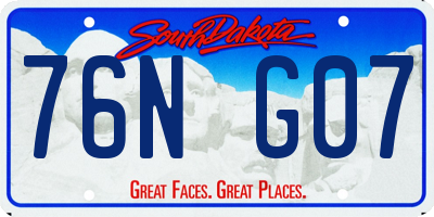 SD license plate 76NG07