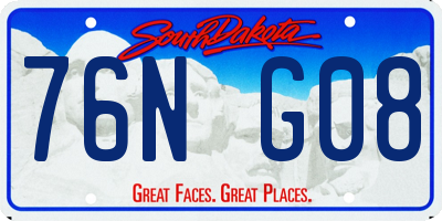 SD license plate 76NG08