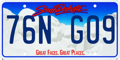 SD license plate 76NG09