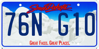 SD license plate 76NG10