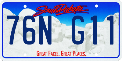 SD license plate 76NG11