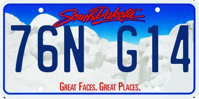 SD license plate 76NG14