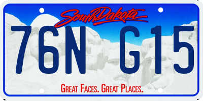 SD license plate 76NG15
