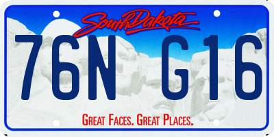 SD license plate 76NG16