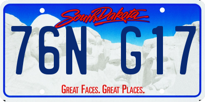 SD license plate 76NG17